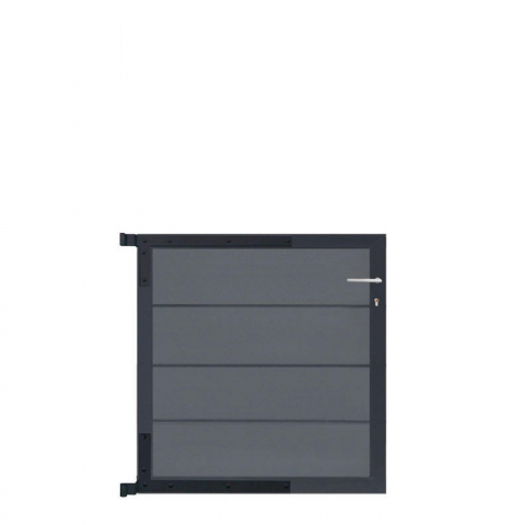 Elephant Zauntor Modular 91 WPC steingrau 90x93cm, Leiste Anthrazit - DIN links inkl. Beschlag