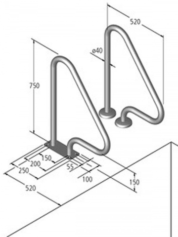 Ideal Griffbogen Typ B, 16.2, 4-Loch Flanschplatte