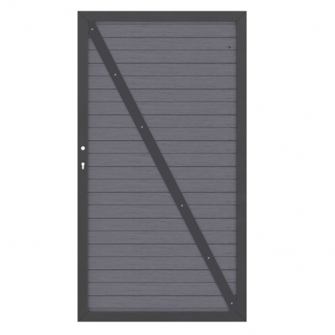 System WPC Tor anthrazit 2571, DIN rechts - 98x180cm