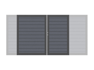System WPC Doppeltor anthrazit 2036<br>H:180cm, Anthrazitrahmen, Sonderbreite