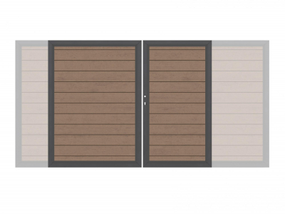 System WPC Doppeltor mandel 2036<br>H:180cm, Anthrazitrahmen, Sonderbreite