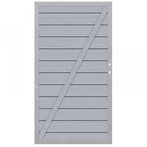 System WPC Tor grau 2578, DIN links - 98x180cm
