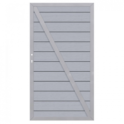 System WPC Tor grau 2579, DIN rechts - 98x180cm