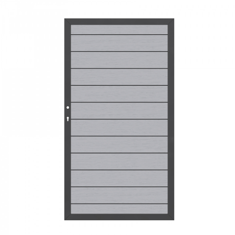System WPC Tor grau 2580, DIN links - 98x180cm