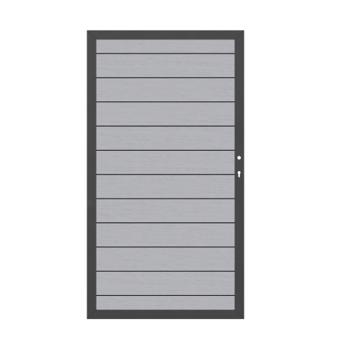System WPC Tor grau 2581, DIN rechts - 98x180cm