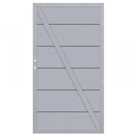 System WPC XL Tor grau 2592, DIN rechts 98x180cm