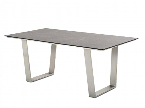 Niehoff Noah Tisch, Trapezkufe, HPL Tischplatte Granit-Design, 180cm