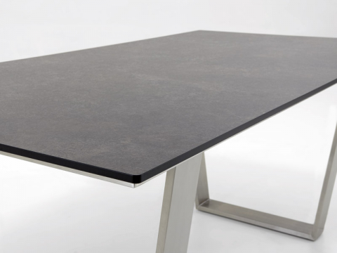 Niehoff Noah Tisch, Trapezkufe, HPL Tischplatte Granit-Design, 180cm