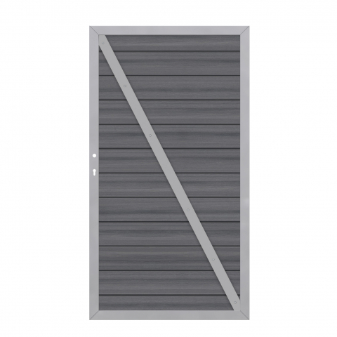 System WPC Tor Platinum grau 2612, DIN rechts 98x180cm