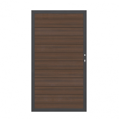 System WPC Tor Platinum braun 2616, DIN rechts 98x180cm
