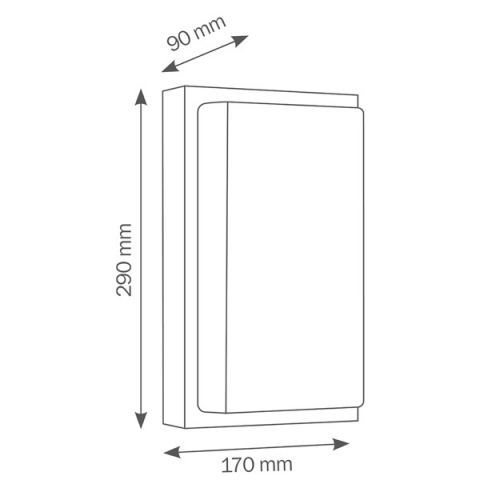 LCD Wandleuchte 048LEDSEN Edelstahl