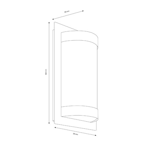 LCD Wandleuchte 061 Edelstahl-Graphit