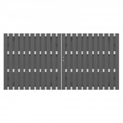Doppeltor Jumbo WPC Alu Design anthrazit-silber 2037 - H:179cm, Sonderbreite