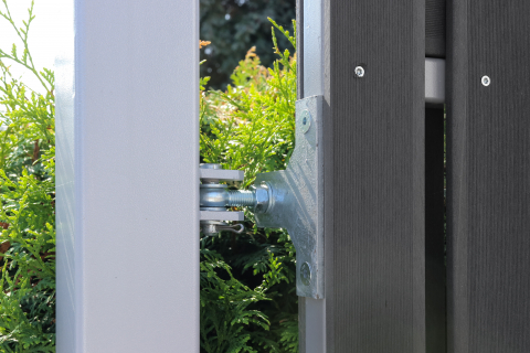 Doppeltor Jumbo WPC Alu Design anthrazit-silber 2037 - H:179cm, Sonderbreite