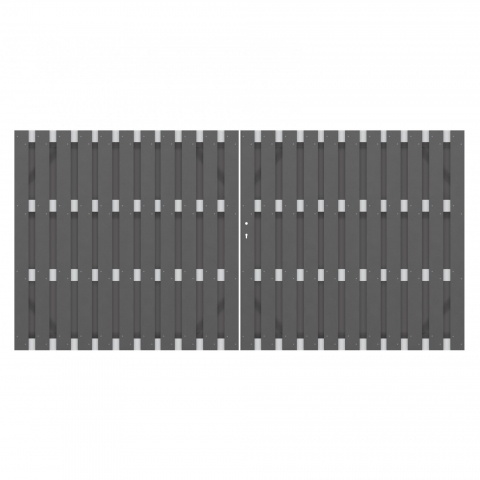 Doppeltor Jumbo WPC Alu Design anthrazit-silber 2037 - H:179cm, Sonderbreite