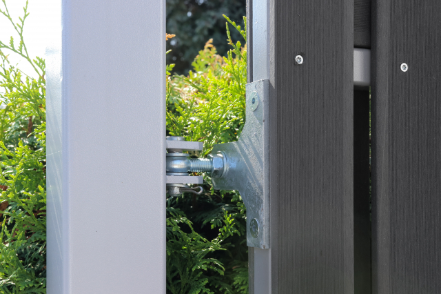 Doppeltor Jumbo WPC Alu Design anthrazit-silber 2037 - H:179cm, Sonderbreite