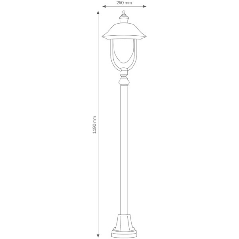 LCD Standleuchte 1152 Schwarz-silber