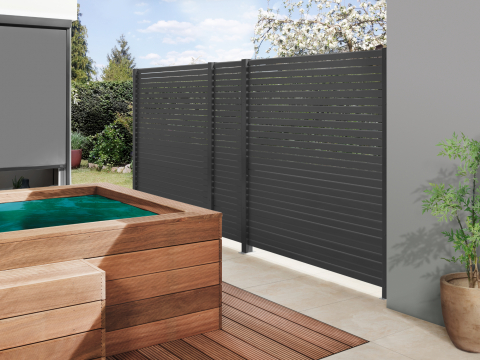 Zaunfeld System Rhombus Alu anthrazit 2647 179x180cm