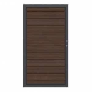 System WPC Tor Platinum braun 2499, DIN rechts<br>H:180cm, Sonderbreite