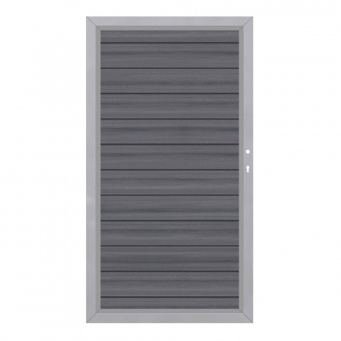 System WPC Tor Platinum grau 2499, DIN rechts - H:180cm, Sonderbreite