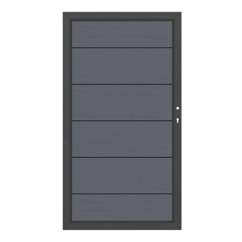 System WPC XL Tor anthrazit 2499, DIN rechts - H:180cm, Sonderbreite