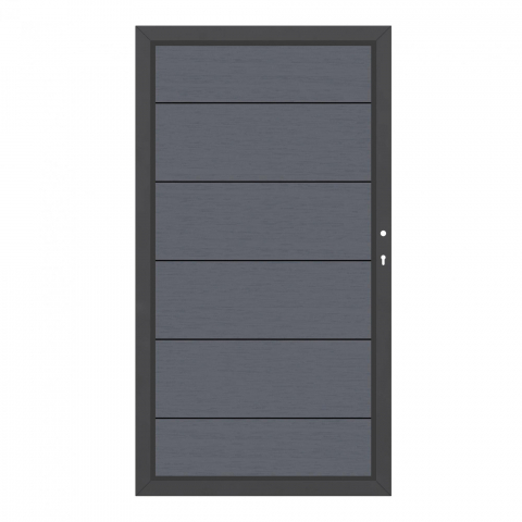 System WPC XL Tor anthrazit 2499, DIN rechts H:180cm, Sonderbreite