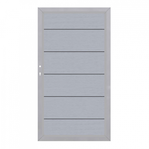 System WPC XL Tor grau 2499, DIN links - H:180cm, Sonderbreite