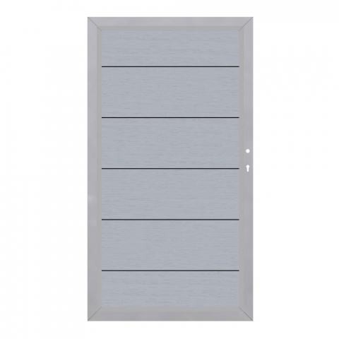 System WPC XL Tor grau 2499, DIN rechts - H:180cm, Sonderbreite