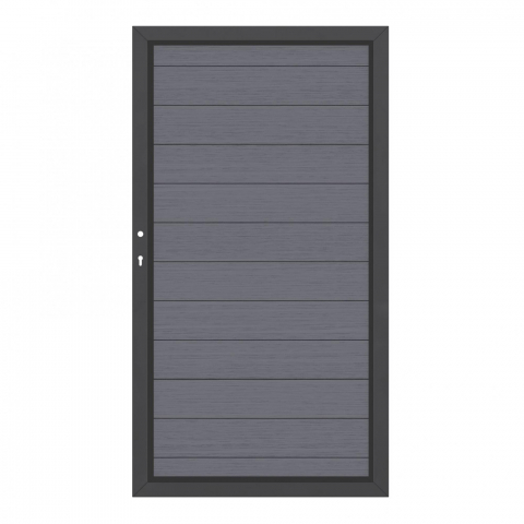 System WPC Tor anthrazit 2499, DIN links H:180cm, Anthrazitrahmen, Sonderbreite