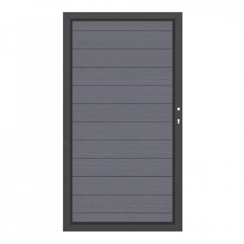 System WPC Tor anthrazit 2499, DIN rechts - H:180cm, Anthrazitrahmen, Sonderbreite