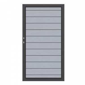 System WPC Tor grau 2499, DIN links<br>H:180cm, Anthrazitrahmen, Sonderbreite