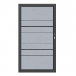 System WPC Tor grau 2499, DIN rechts<br>H:180cm, Anthrazitrahmen, Sonderbreite