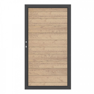 System WPC Tor sand 2499, DIN links <br>H:180cm, Anthrazitrahmen, Sonderbreite