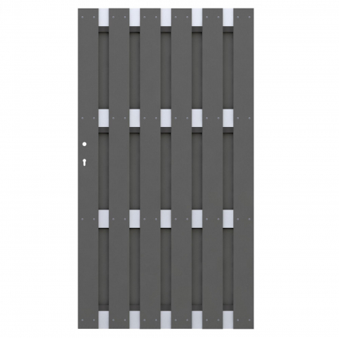 Einzeltor Jumbo WPC Alu Design anthrazit-silber 4361 - H:179cm, Sonderbreite