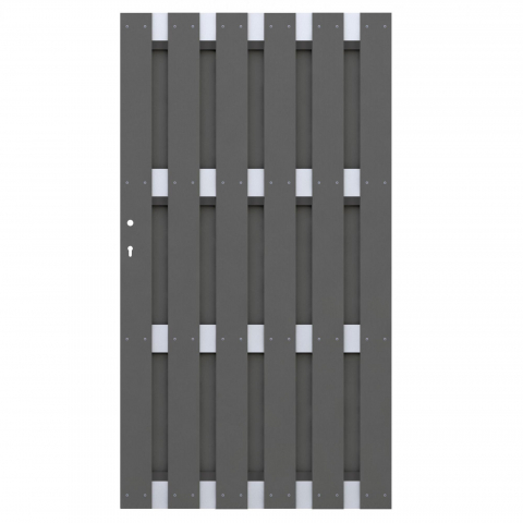 Einzeltor Jumbo WPC Alu Design anthrazit-silber 4361 - H:179cm, Sonderbreite