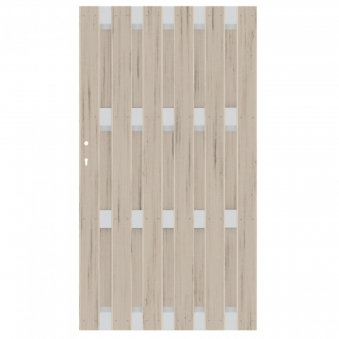 Einzeltor Jumbo WPC Alu Design sand 4361 - H: 179cm, Sonderbreite