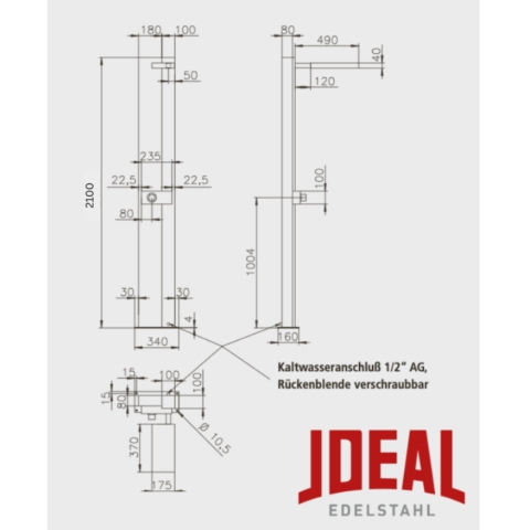 Ideal Gartendusche Tonga Solar