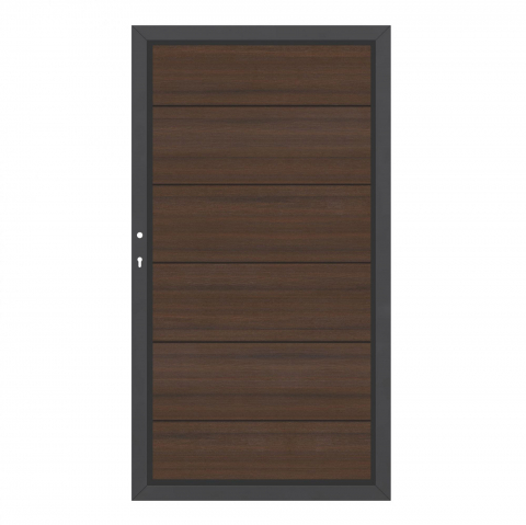 System WPC Tor Platinum XL braun 2499, DIN links - H:180cm, Sonderbreite