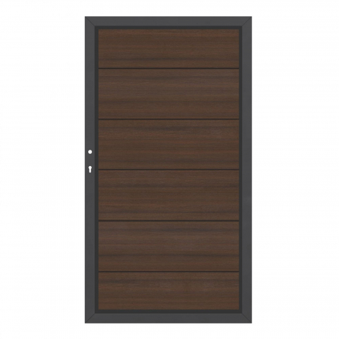 System WPC Tor Platinum XL braun 2499, DIN links - H:180cm, Sonderbreite