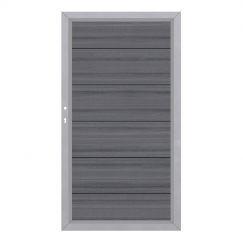 System WPC Tor Platinum XL grau 2499, DIN links - H:180cm, Sonderbreite