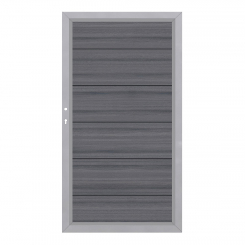 System WPC Tor Platinum XL grau 2499, DIN links - H:180cm, Sonderbreite