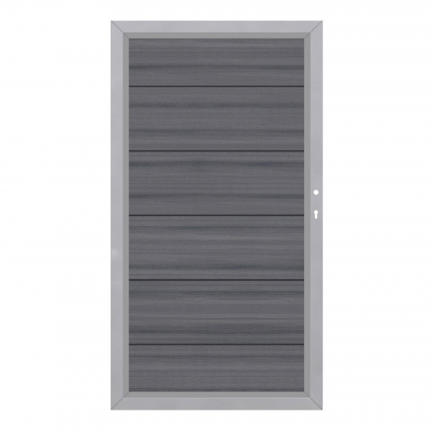 System WPC Tor Platinum XL grau 2499, DIN rechts - H:180cm, Sonderbreite