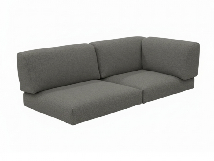 Zebra Belvedere 2-Sitzer, Lehne rechts Kissen-Set 3672 Tuva medium grey