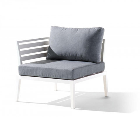 Sieger Cannes Seitenelement links Aluminium wei&szlig; mit Polstern