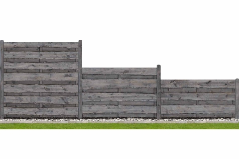 Natura Bohlenzaun Kiefer kdi grau 180x180cm