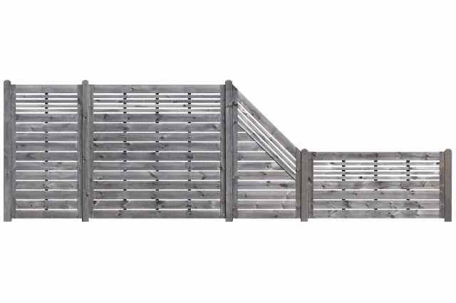 Zaun Sina 180x180cm mit Gitter Kiefer kdi grau 51203