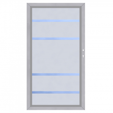 System Glas Zauntor Alpha 4460, DIN rechts - H:180cm, Silberrahmen, Sonderbreite