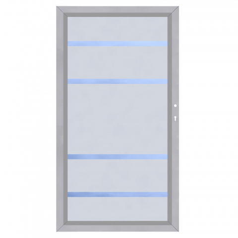 System Glas Zauntor Alpha 4460, DIN rechts - H:180cm, Silberrahmen, Sonderbreite