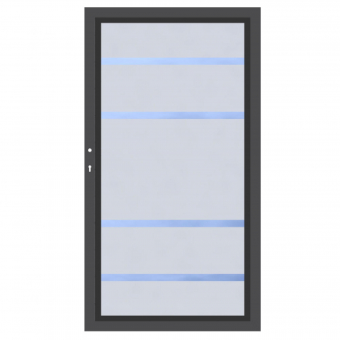 System Glas Zauntor Alpha 4460, DIN links - H:180cm, Anthrazitrahmen, Sonderbreite