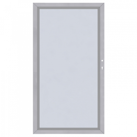 System Glas Zauntor Matt 4460, DIN rechts - H:180cm, Silberrahmen, Sonderbreite
